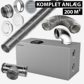 Rørpakke med dantherm anlæg 150-200m2